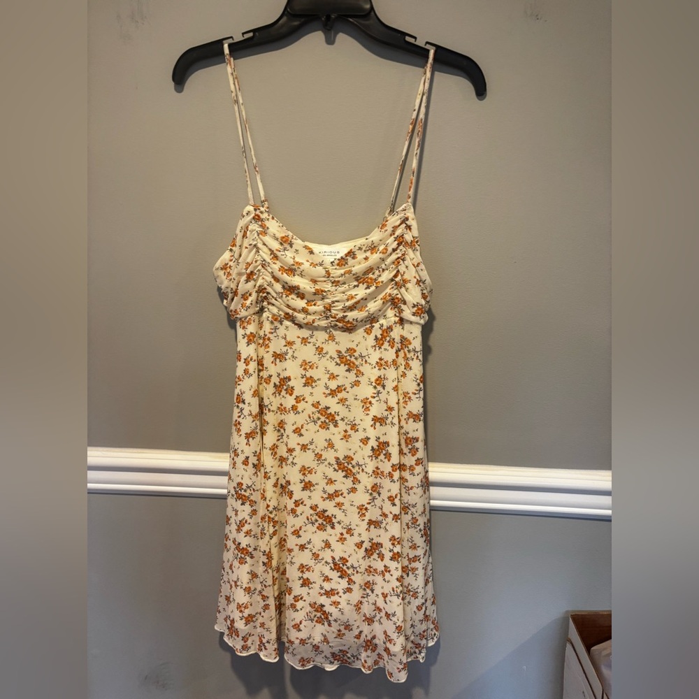 Women's Floral Spaghetti Adjustable Strap Dress - Size Large NWOT